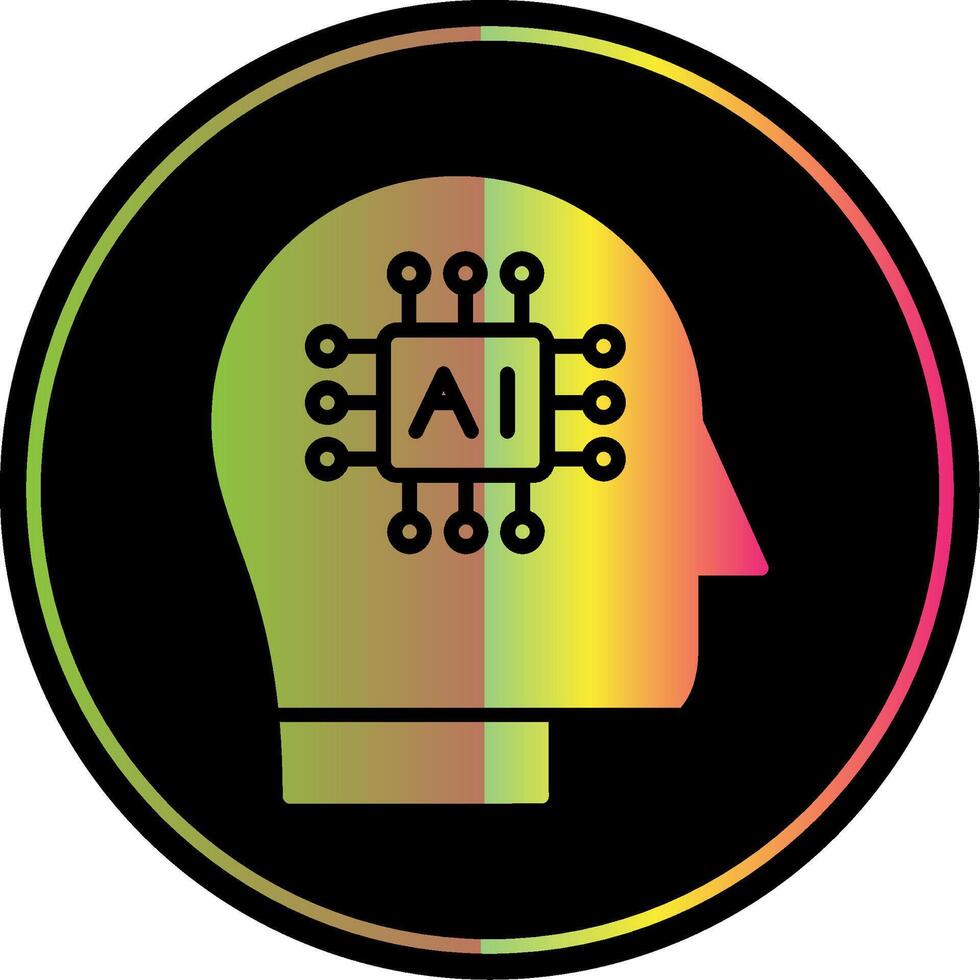 Cybernetics Glyph Due Color Icon Design vector