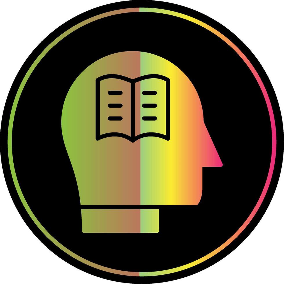 Knowledge Glyph Due Color Icon Design vector
