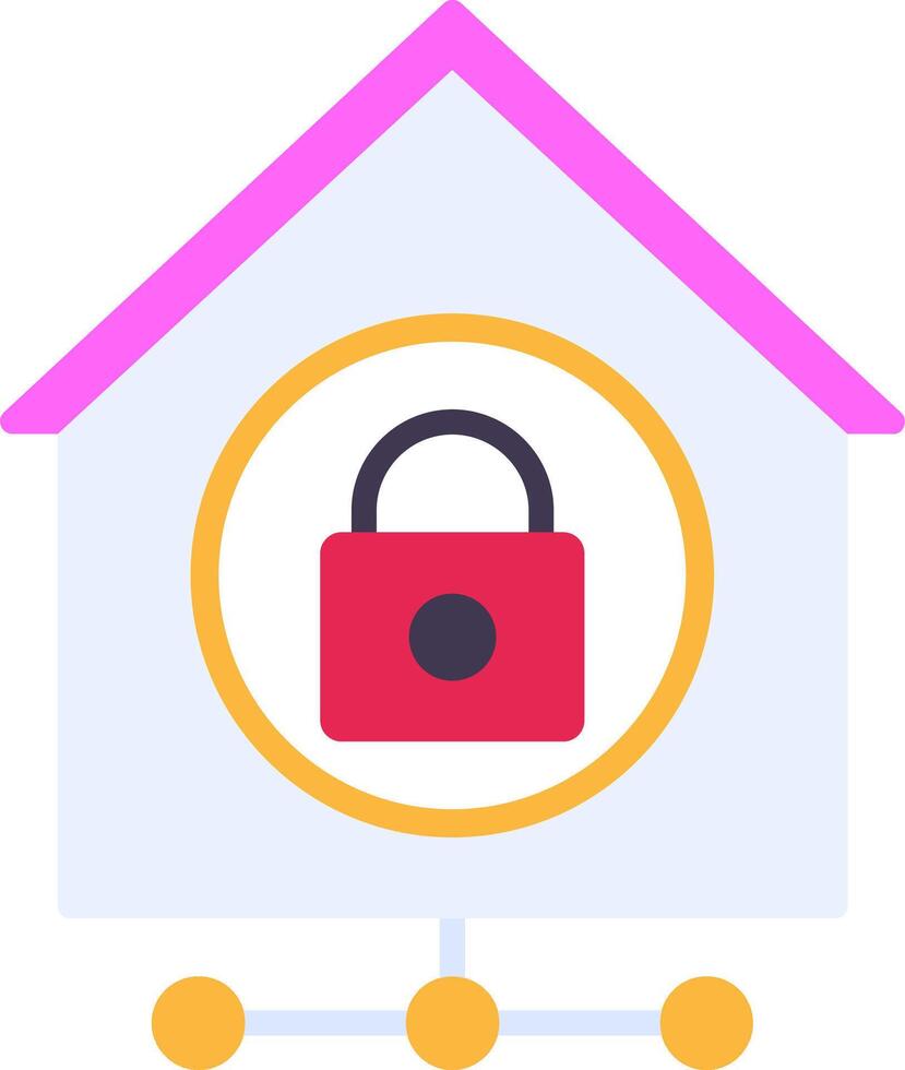 Home Network Security Flat Curve Icon Design vector