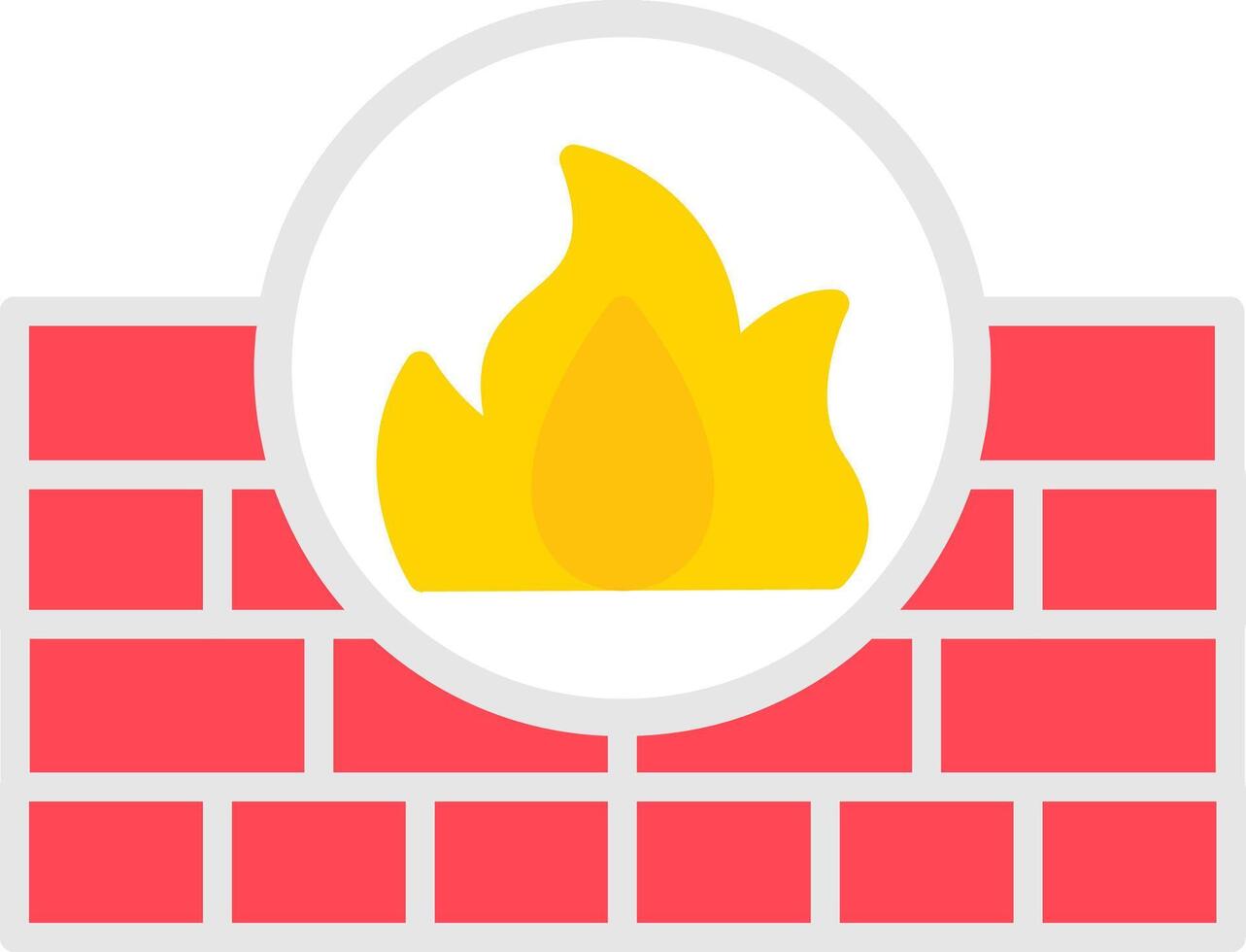 Firewall Flat Curve Icon Design vector