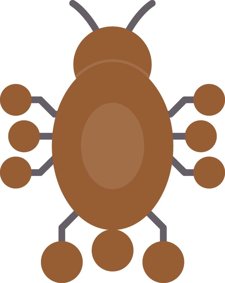 Digital Bug Flat Curve Icon Design vector