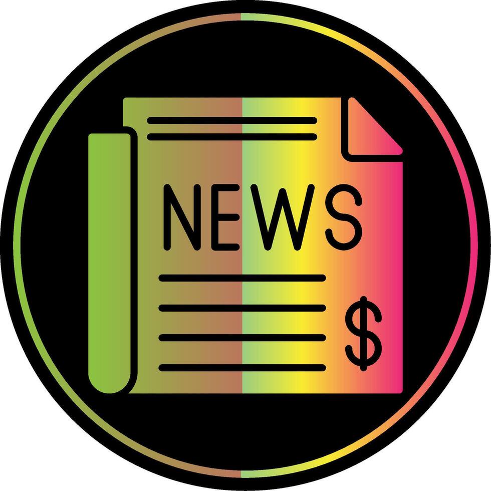 Business NEws Glyph Due Color Icon Design vector