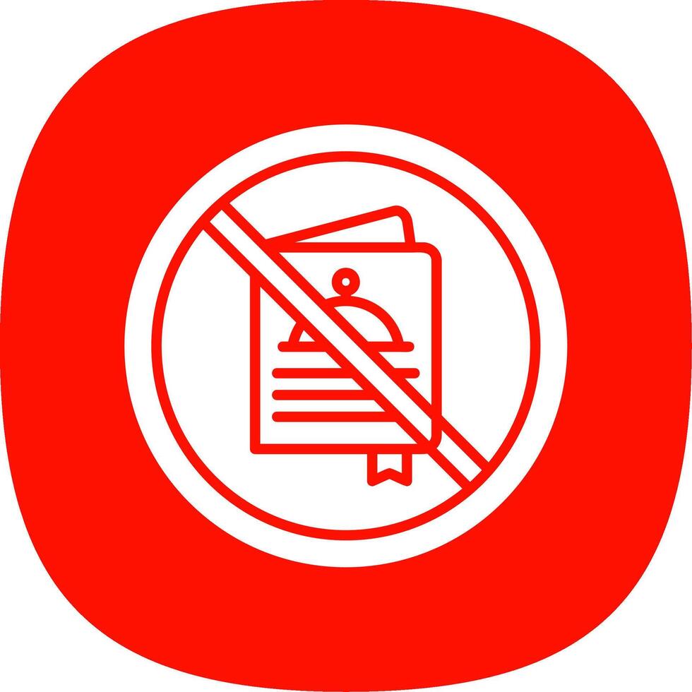 Prohibited Sign Glyph Curve Icon Design vector