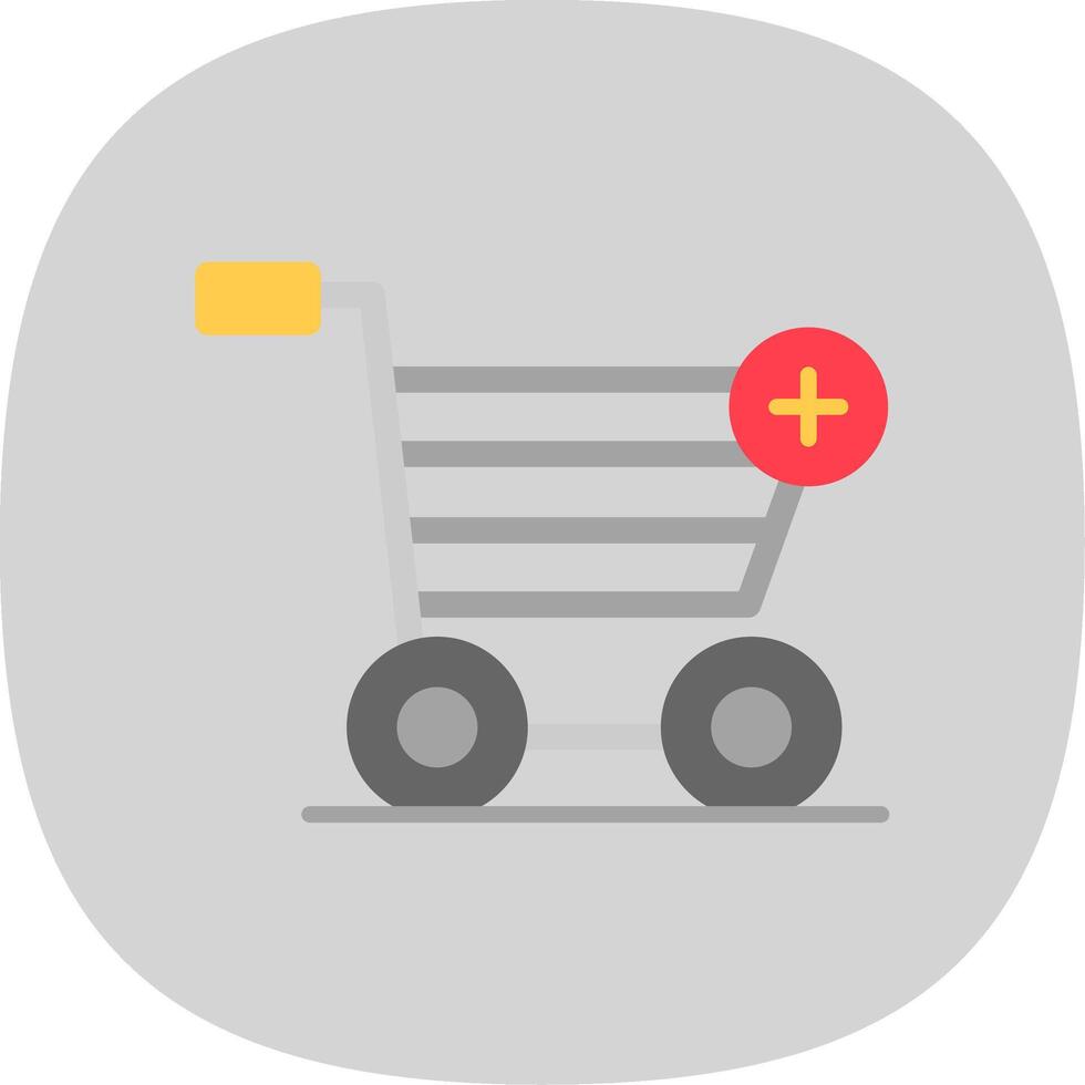 Add to Cart Flat Curve Icon Design vector