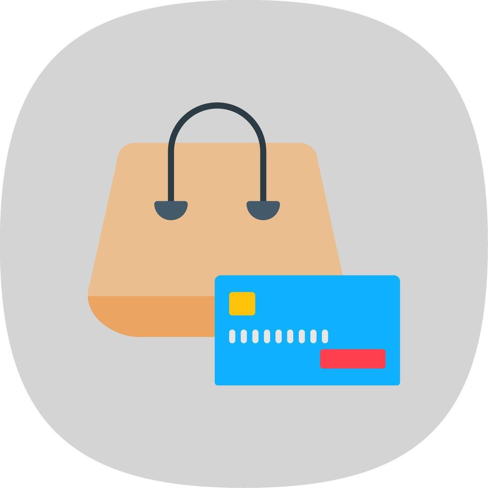 Buying On Credit Flat Curve Icon Design vector