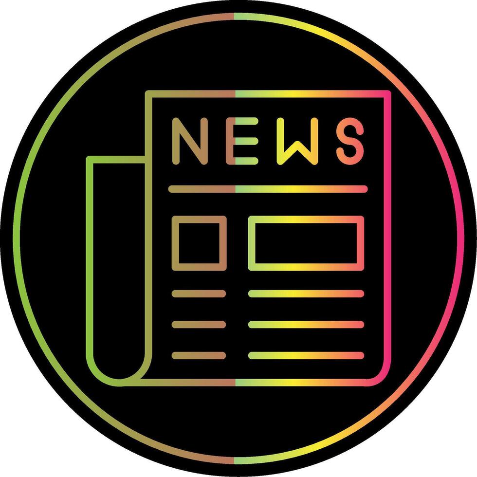 Newspaper Line Gradient Due Color Icon Design vector