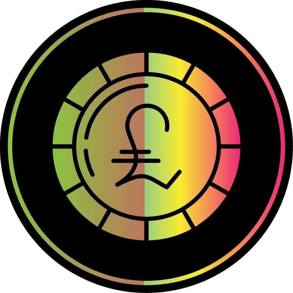 libra moneda glifo debido color icono diseño vector