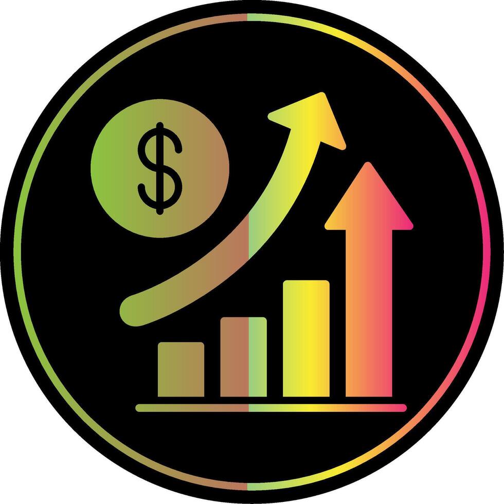 Increase Sales Glyph Due Color Icon Design vector