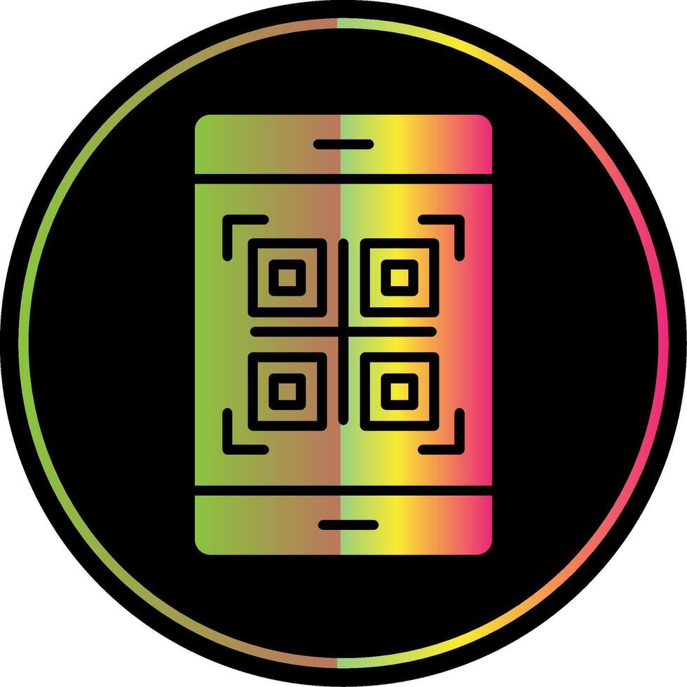 Qr Code Glyph Due Color Icon Design vector