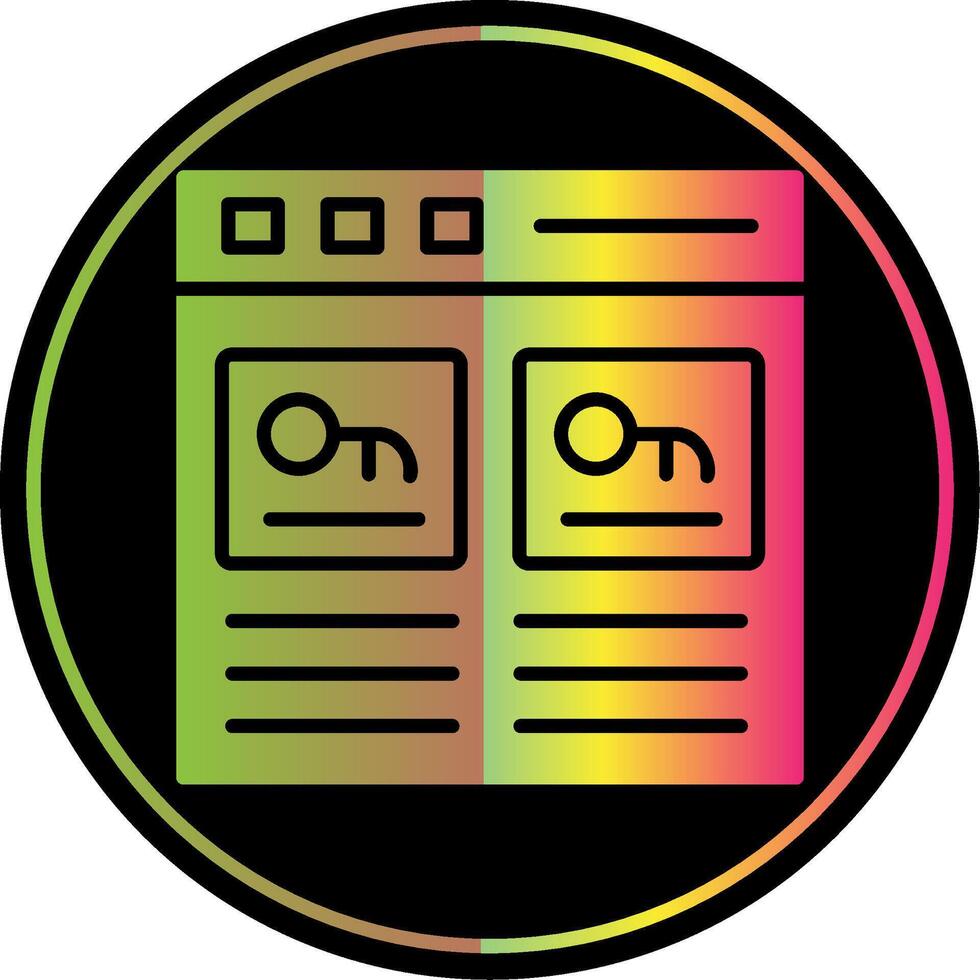 Password Manager Glyph Due Color Icon Design vector