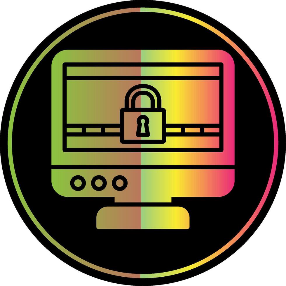 Ransomware Glyph Due Color Icon Design vector