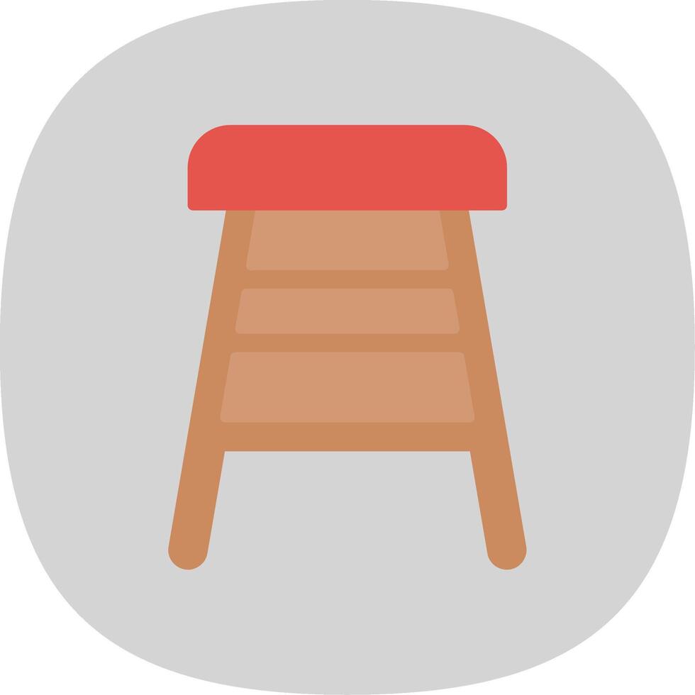 Bar Stool Flat Curve Icon Design vector