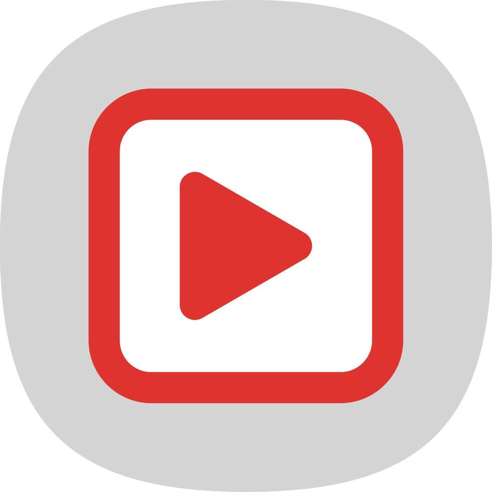 Play Flat Curve Icon Design vector