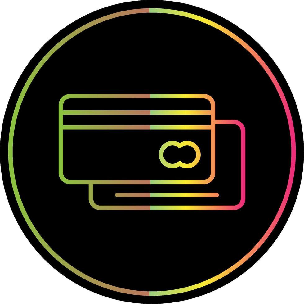 credit card Line Gradient Due Color Icon Design vector