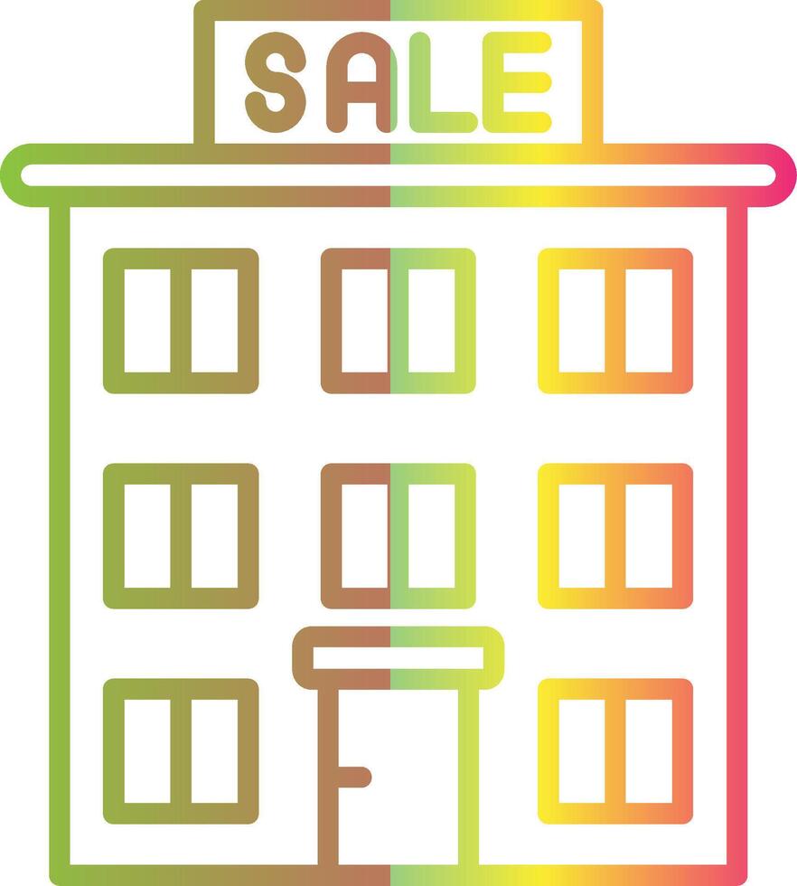 House For Sale Line Gradient Due Color Icon Design vector