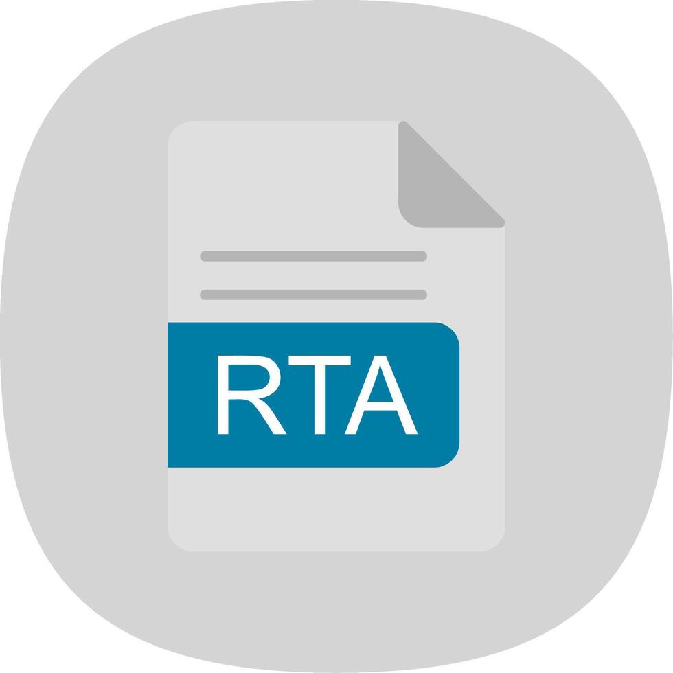 RTA File Format Flat Curve Icon Design vector