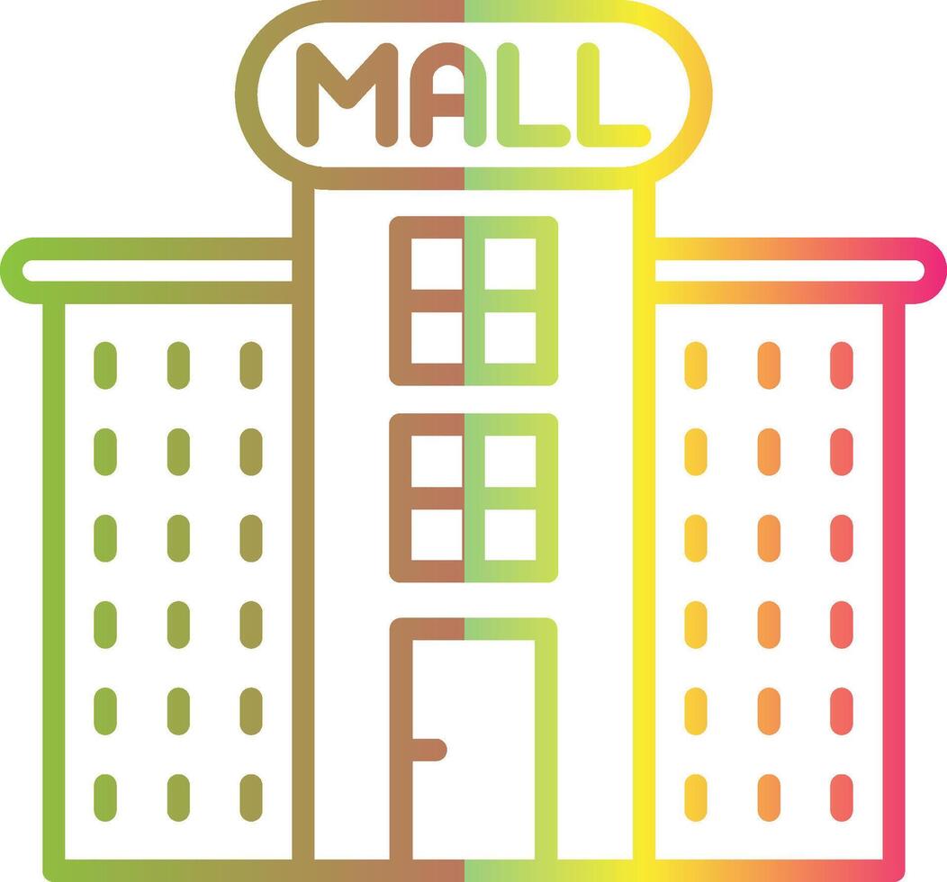 Shopping Mall Line Gradient Due Color Icon Design vector