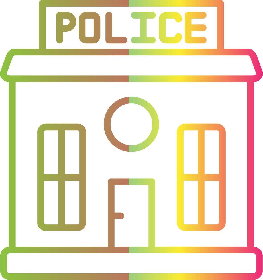Police Station Line Gradient Due Color Icon Design vector
