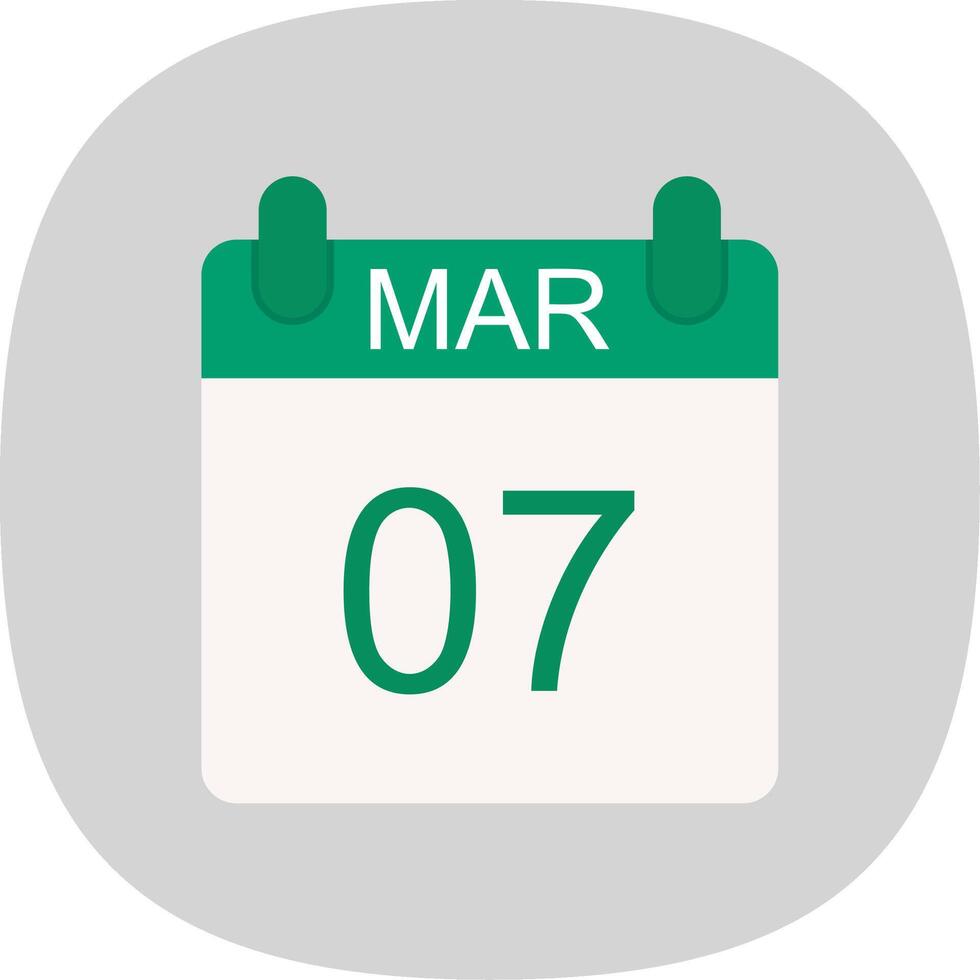 March Flat Curve Icon Design vector