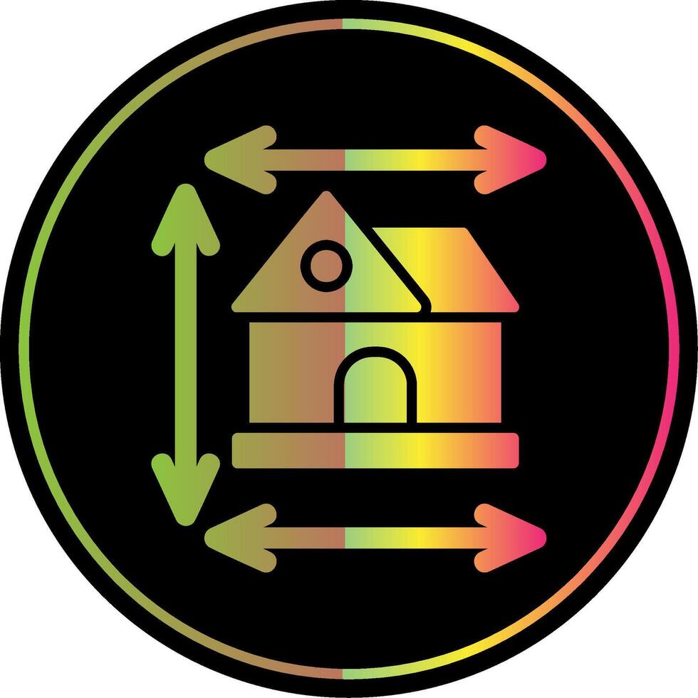 Home Dimensions Glyph Due Color Icon Design vector