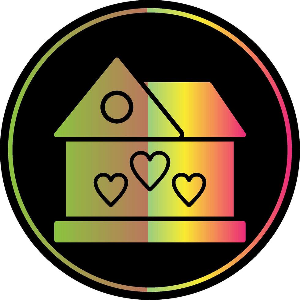 Dream House Glyph Due Color Icon Design vector