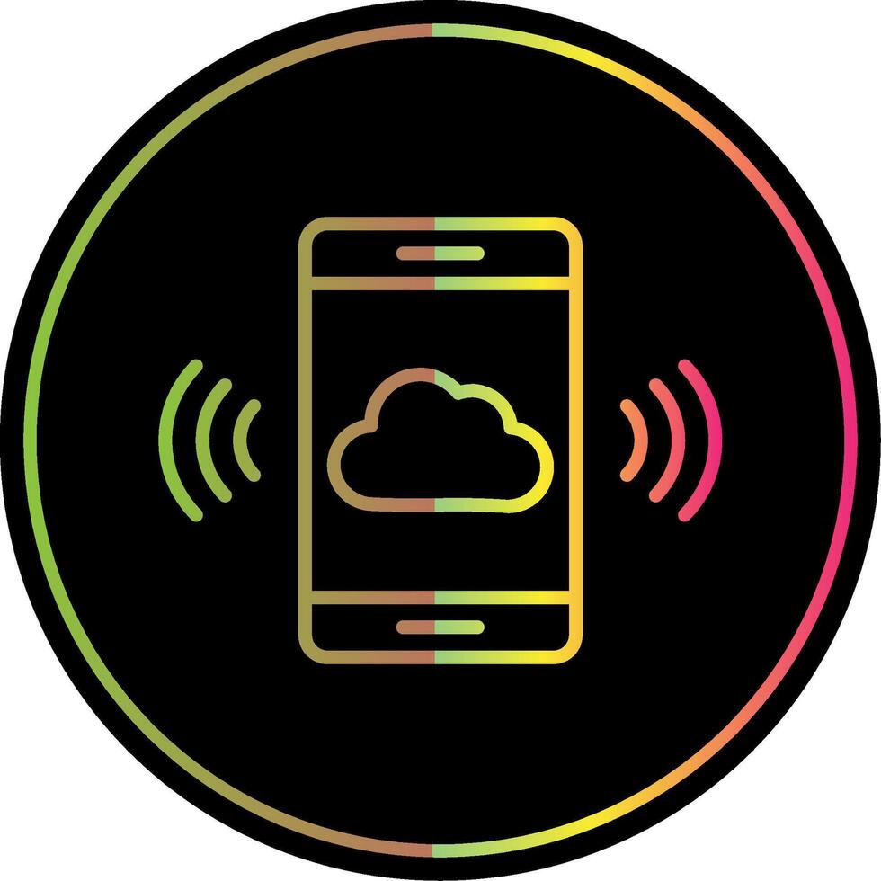 Mobile Cloud Line Gradient Due Color Icon Design vector