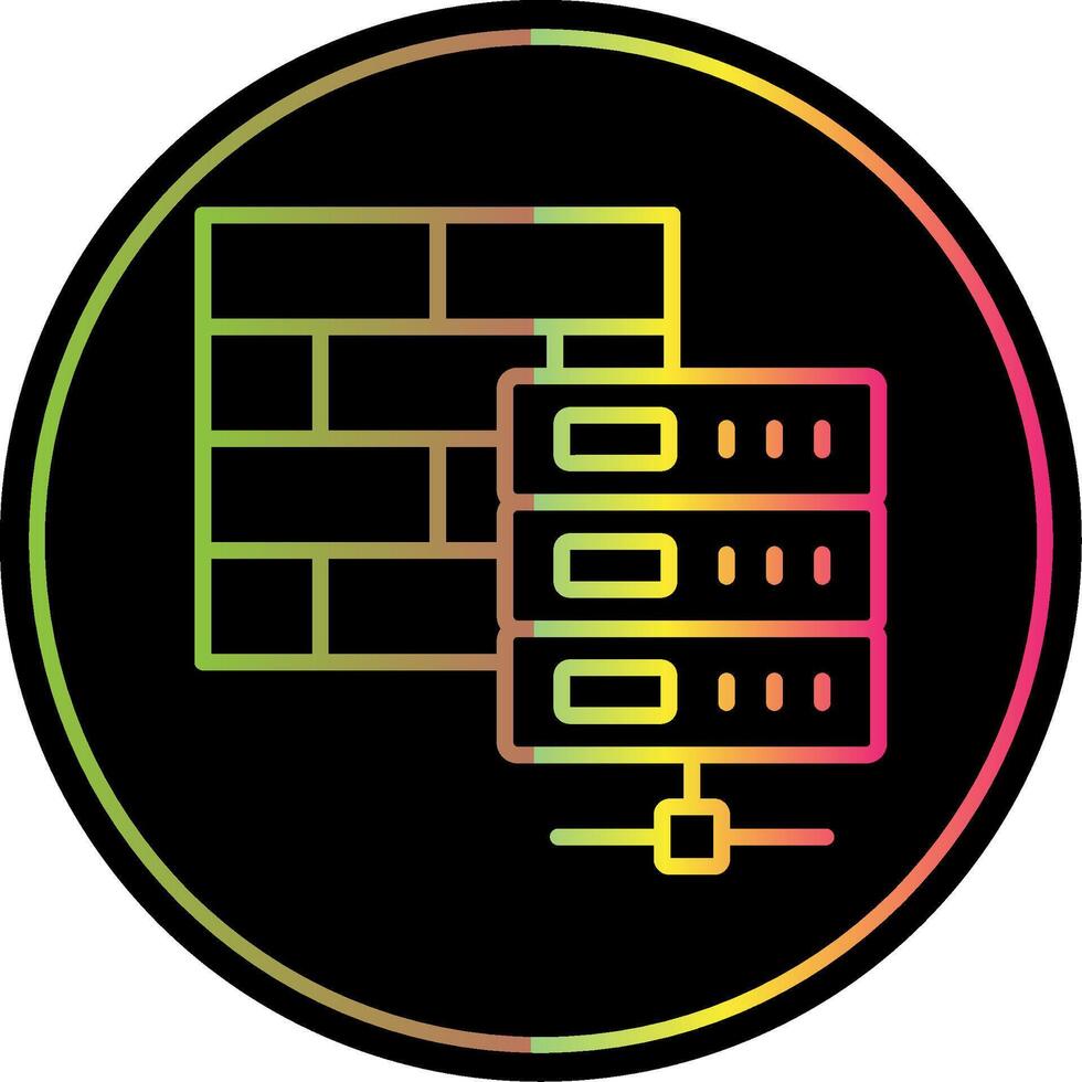 Firewall Line Gradient Due Color Icon Design vector