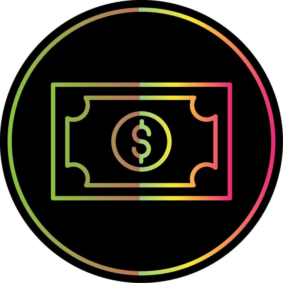 Money Line Gradient Due Color Icon Design vector