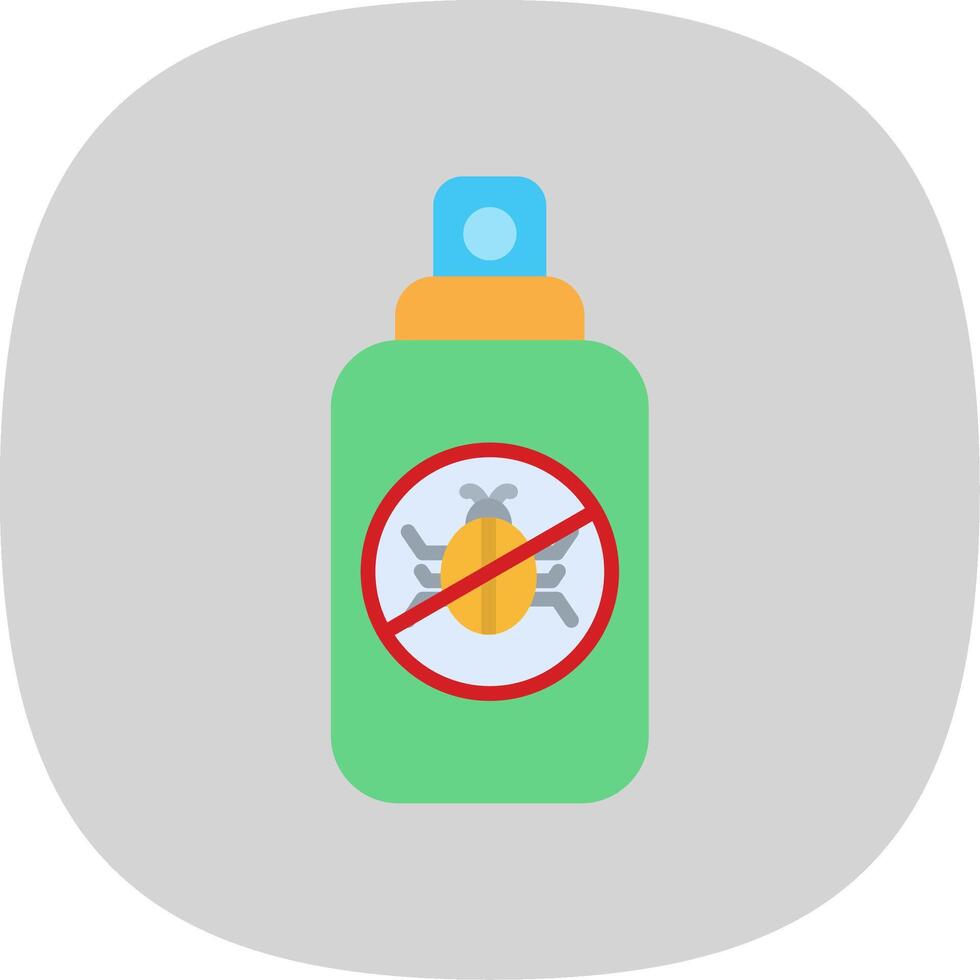 Insect Repellent Flat Curve Icon Design vector