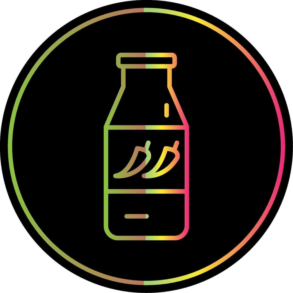 Chilli Sauce Line Gradient Due Color Icon Design vector