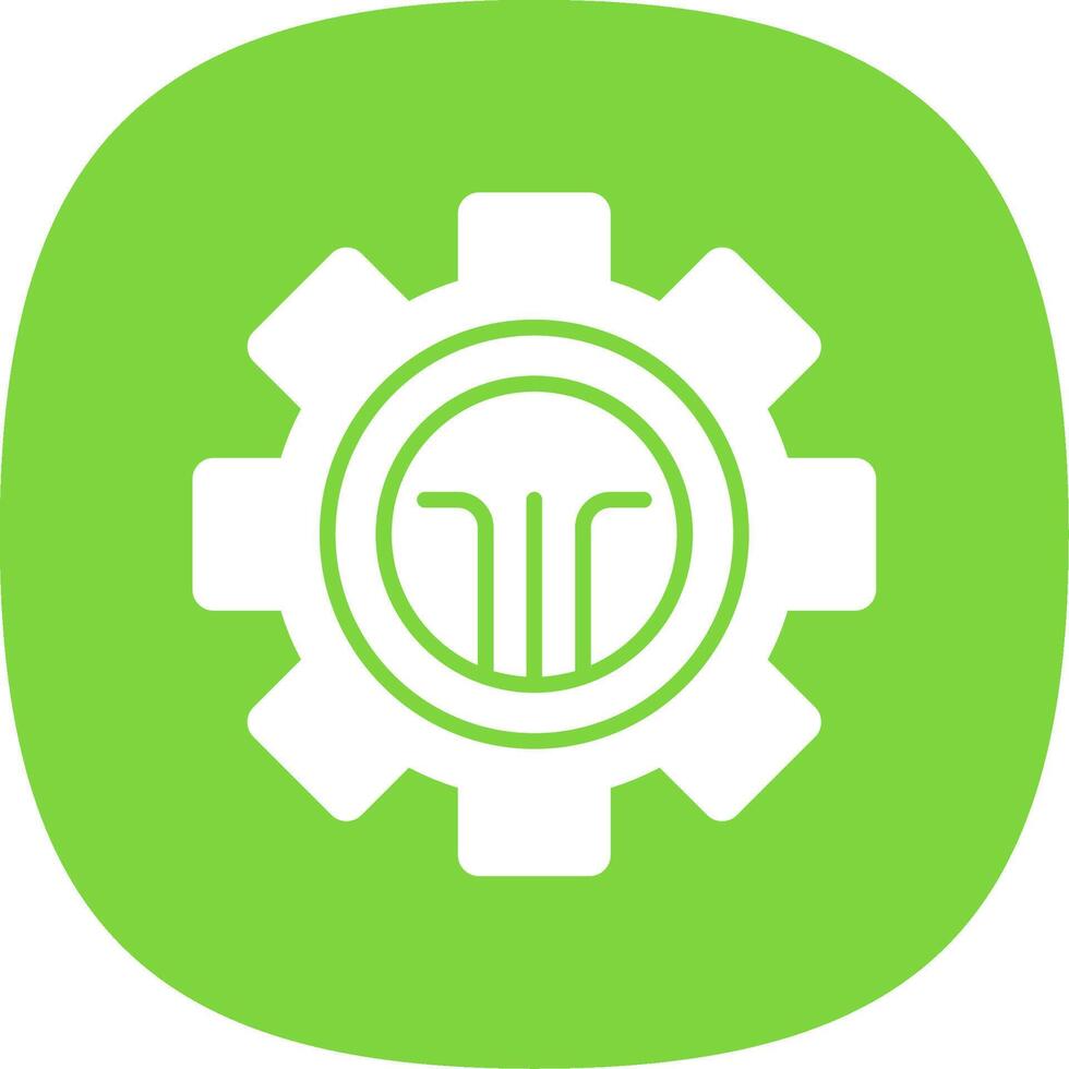 Cog Glyph Curve Icon Design vector