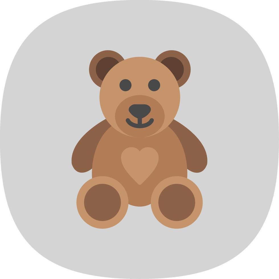 Bear Flat Curve Icon Design vector