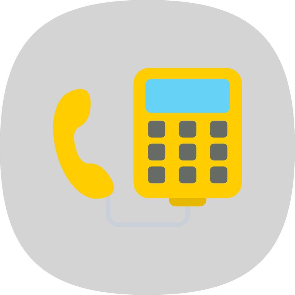 Phone Flat Curve Icon Design vector