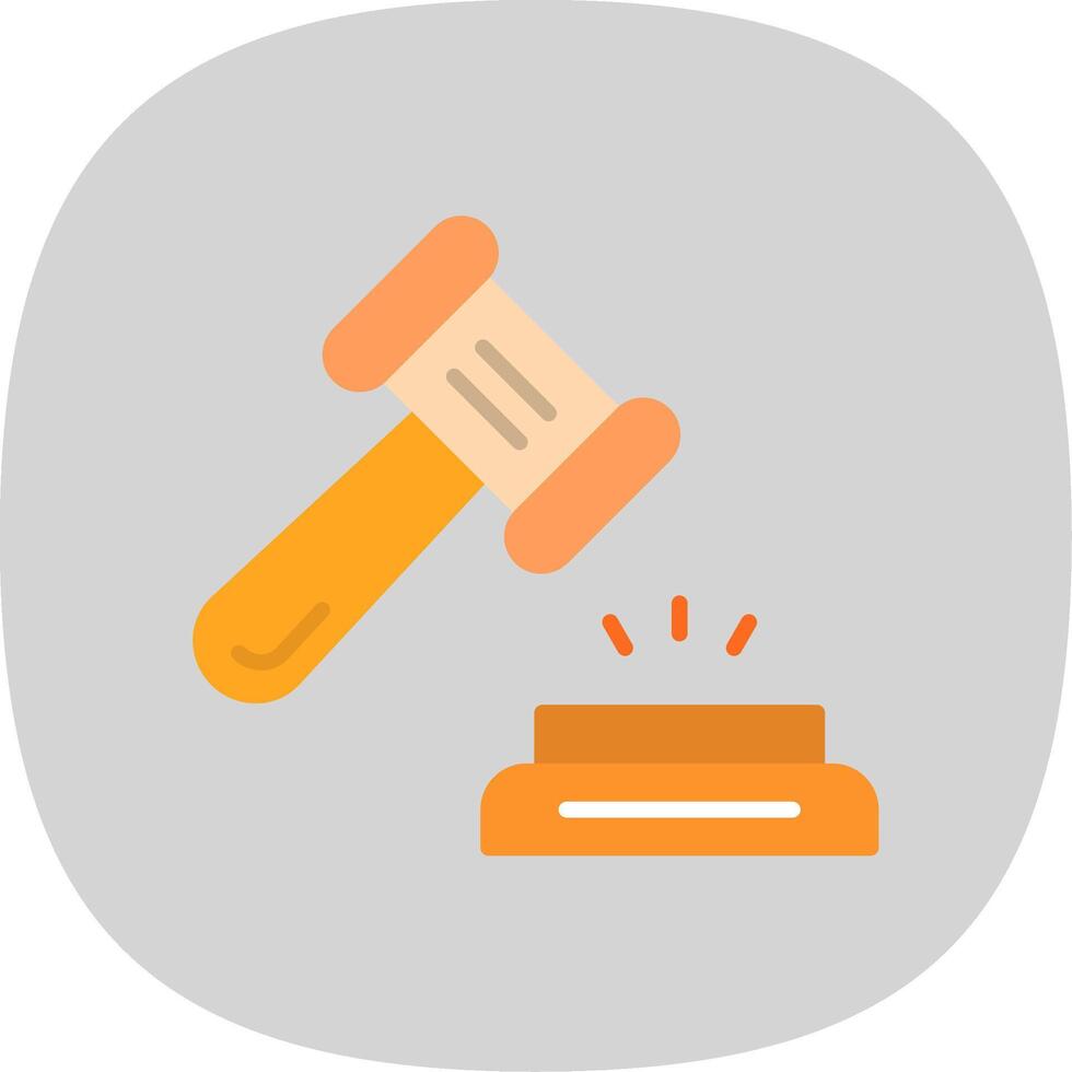 Hammer Flat Curve Icon Design vector