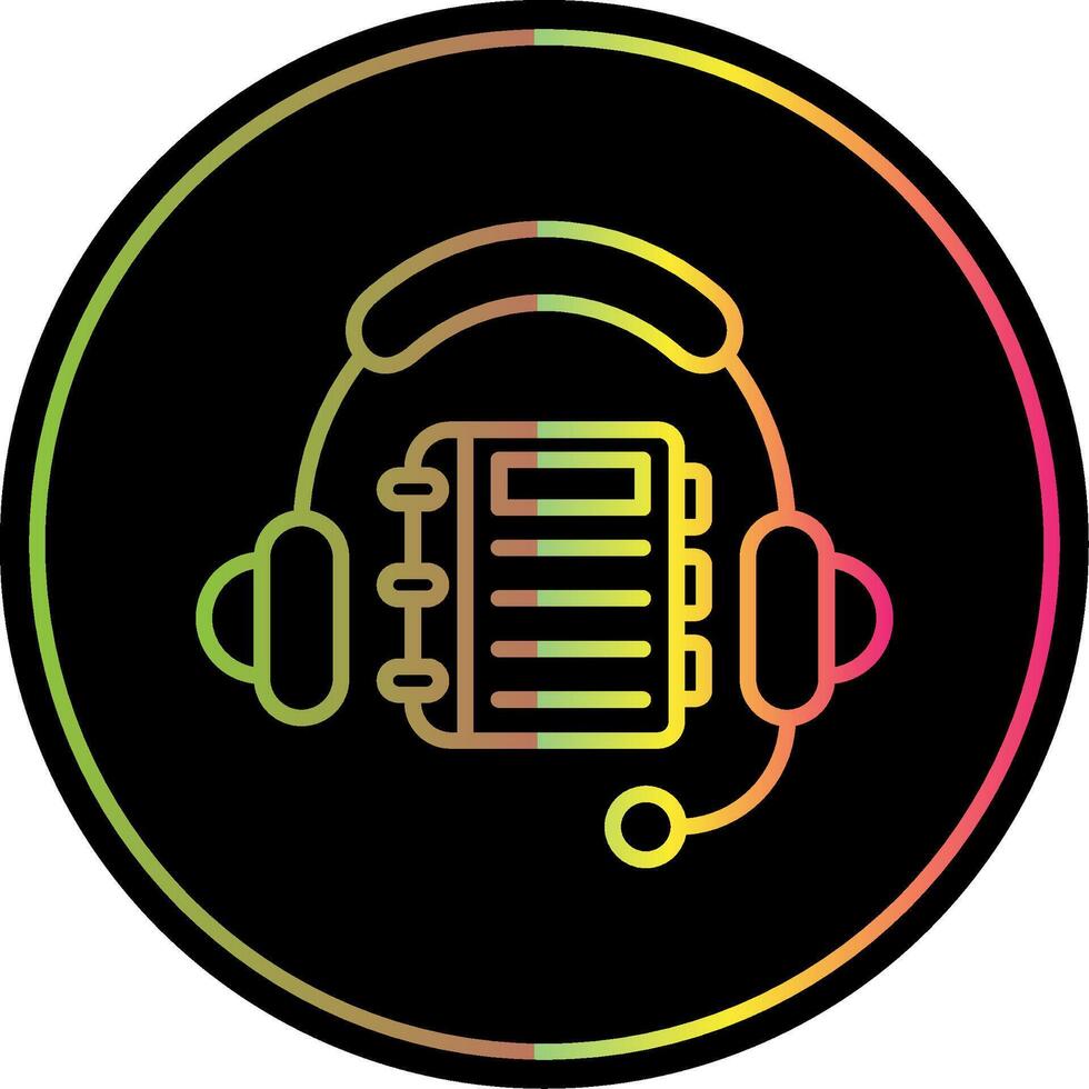 Listening Line Gradient Due Color Icon Design vector