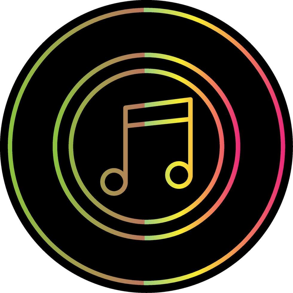 Music Note Line Gradient Due Color Icon Design vector