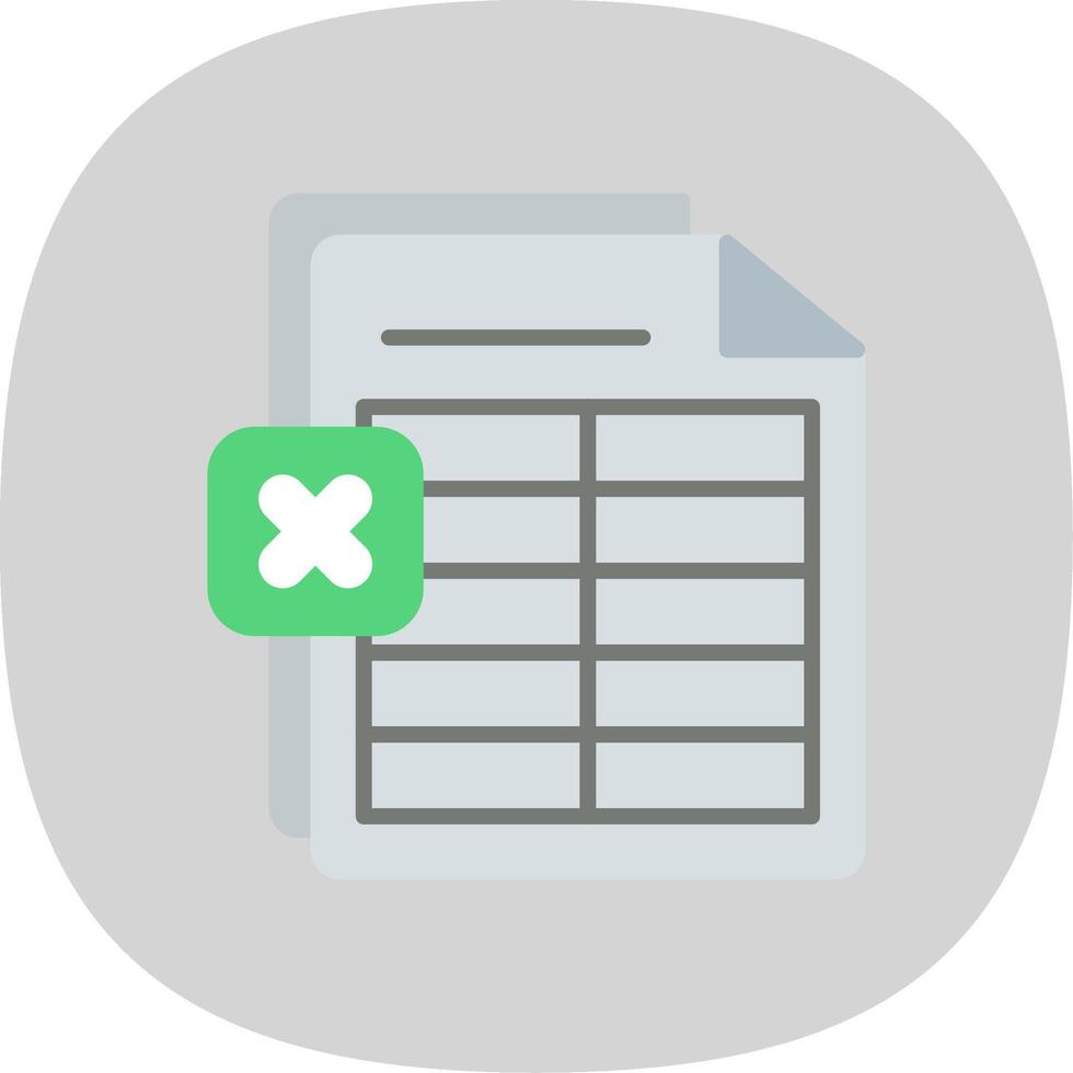 Excel Flat Curve Icon Design vector