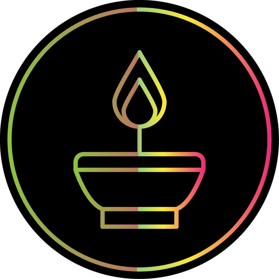 Oil Lamp Line Gradient Due Color Icon Design vector