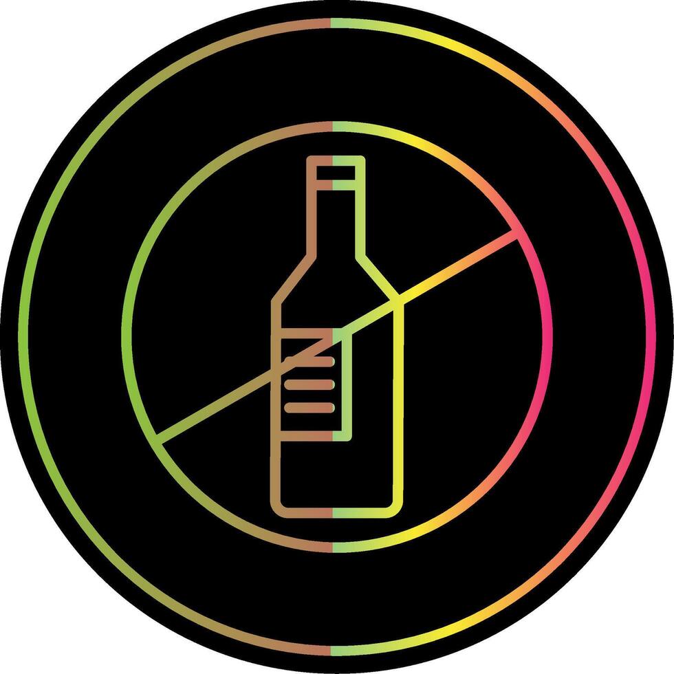 No Alcohol Line Gradient Due Color Icon Design vector