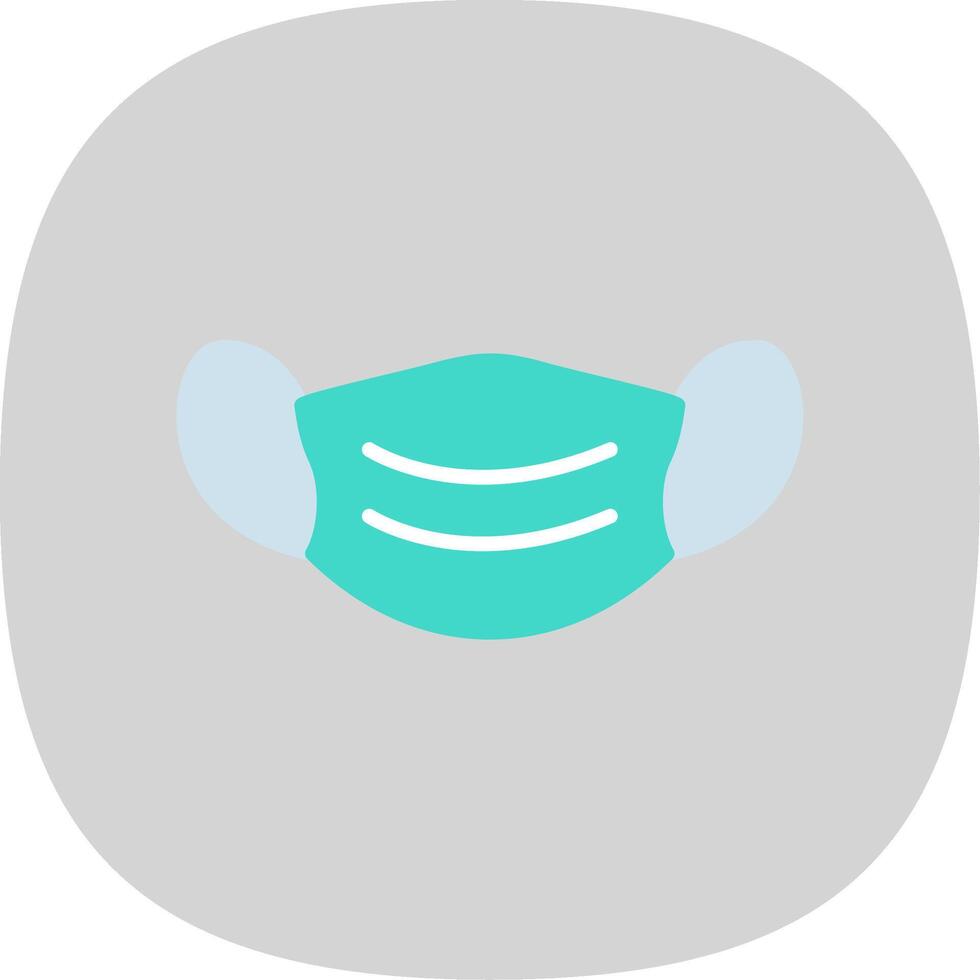 Face Mask Flat Curve Icon Design vector