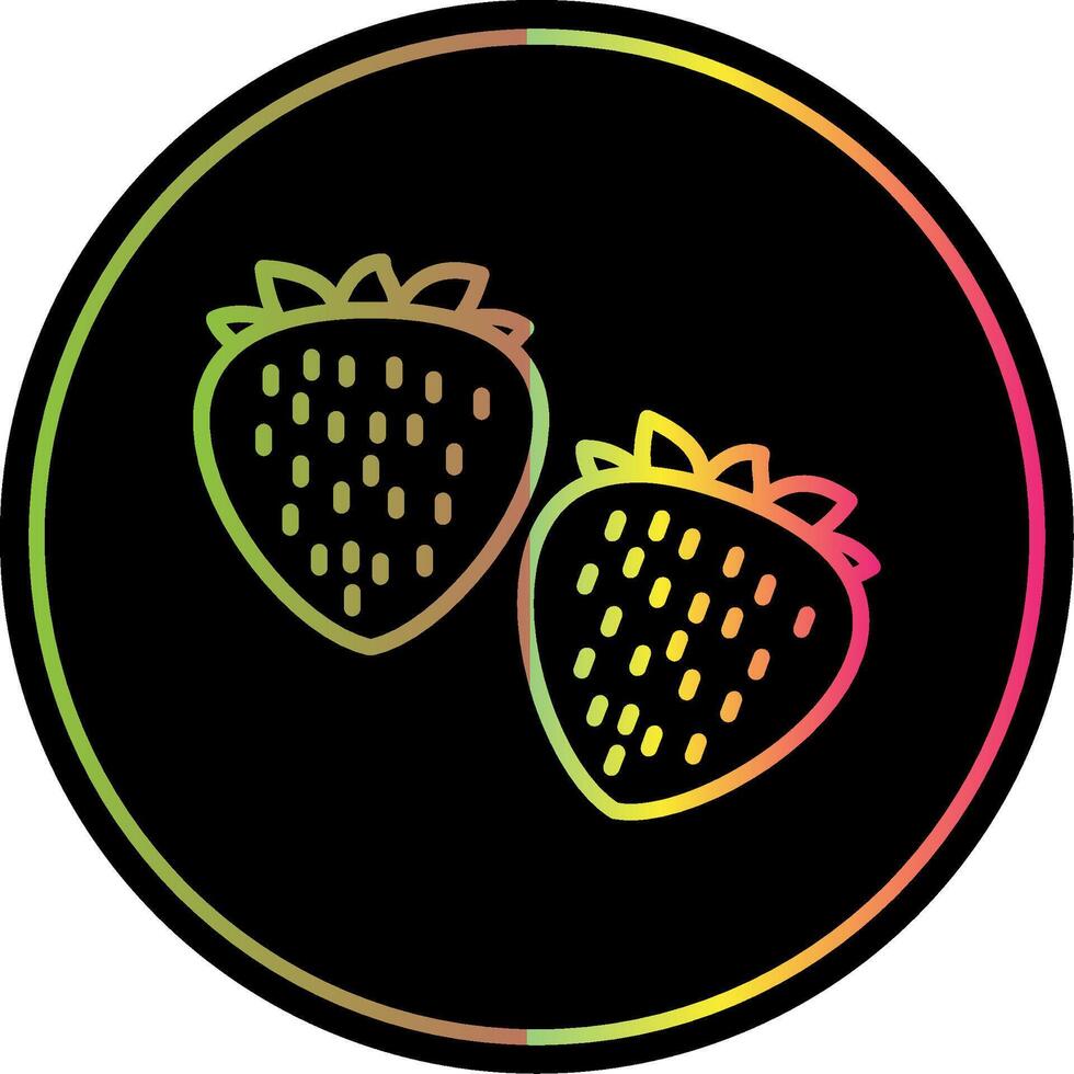 fresas línea degradado debido color icono diseño vector