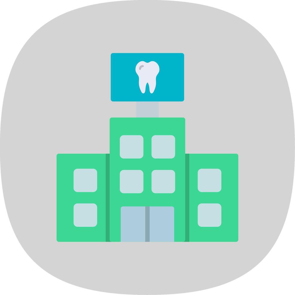 dental cuidado plano curva icono diseño vector