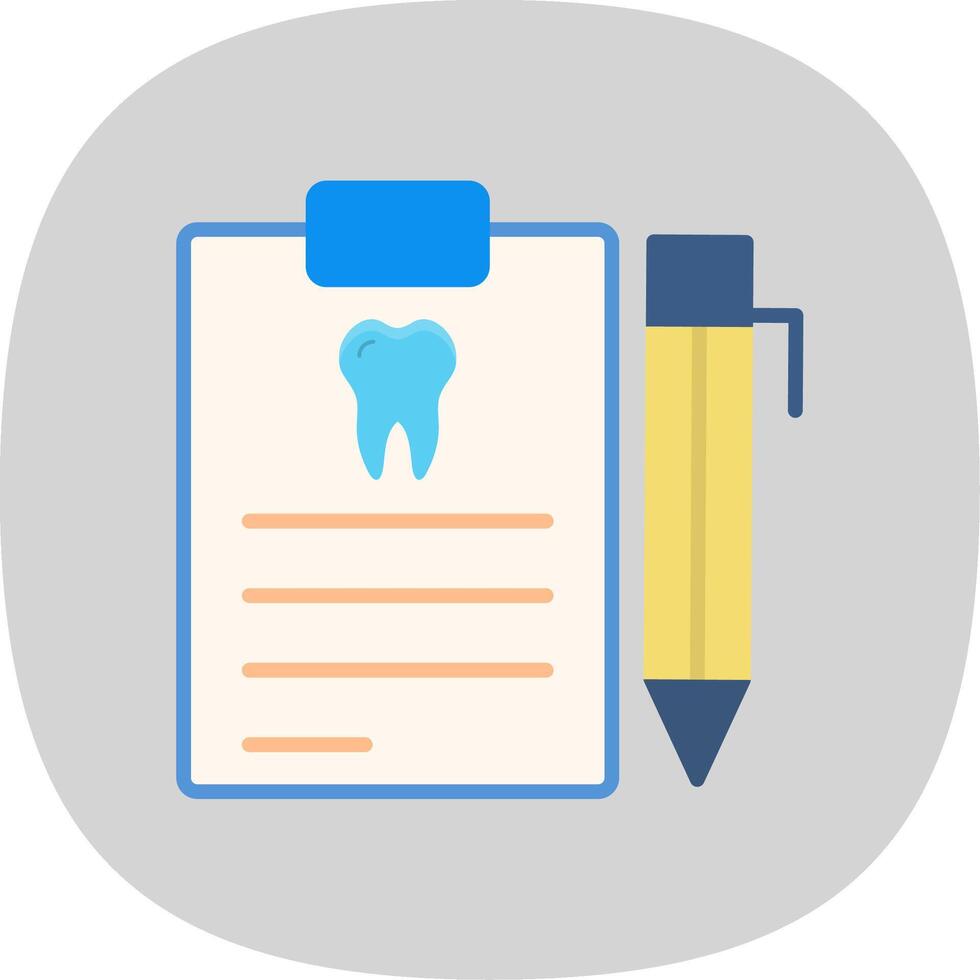 Dental Report Flat Curve Icon Design vector