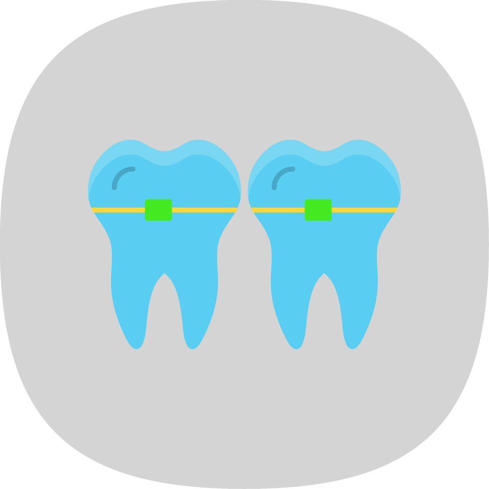 Braces Flat Curve Icon Design vector