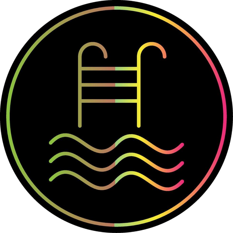 Swimming Pool Line Gradient Due Color Icon Design vector