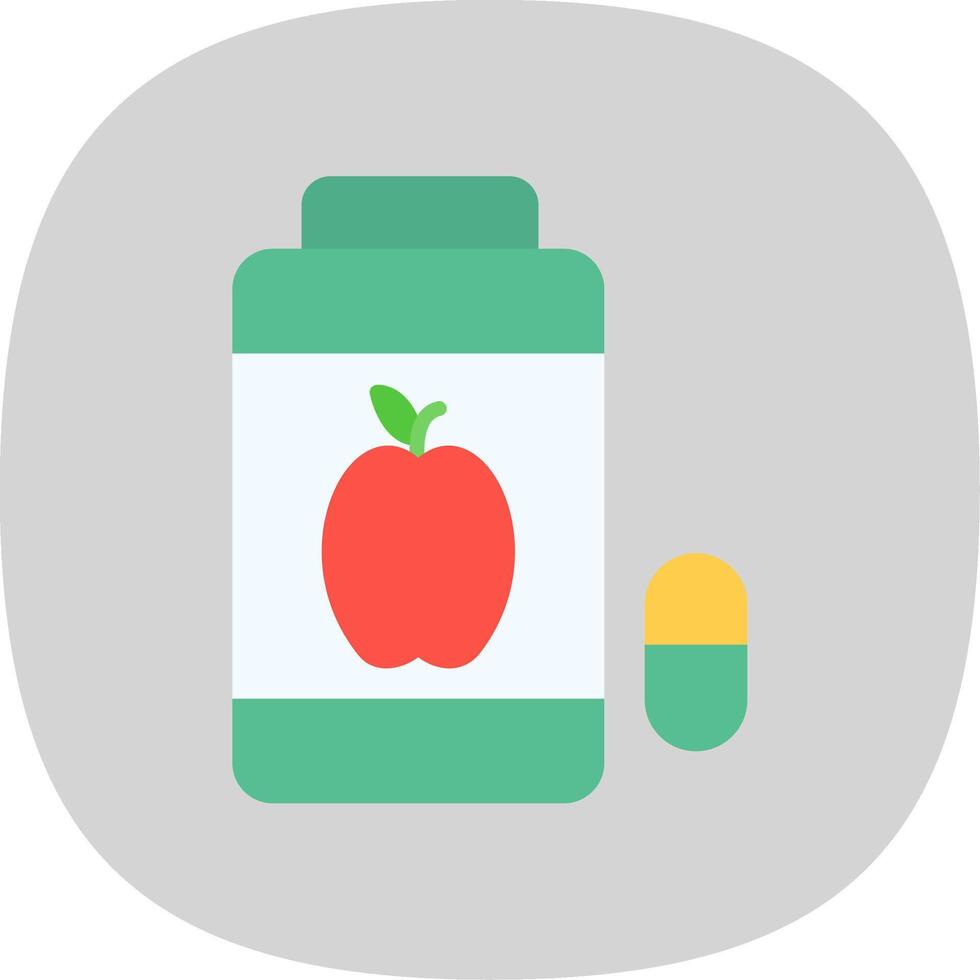 Vitamins Flat Curve Icon Design vector
