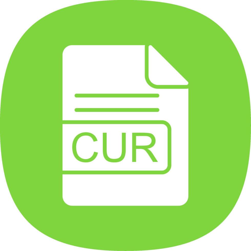 CUR File Format Glyph Curve Icon Design vector