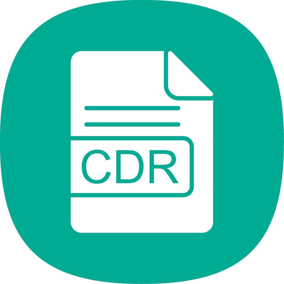 CDR File Format Glyph Curve Icon Design vector