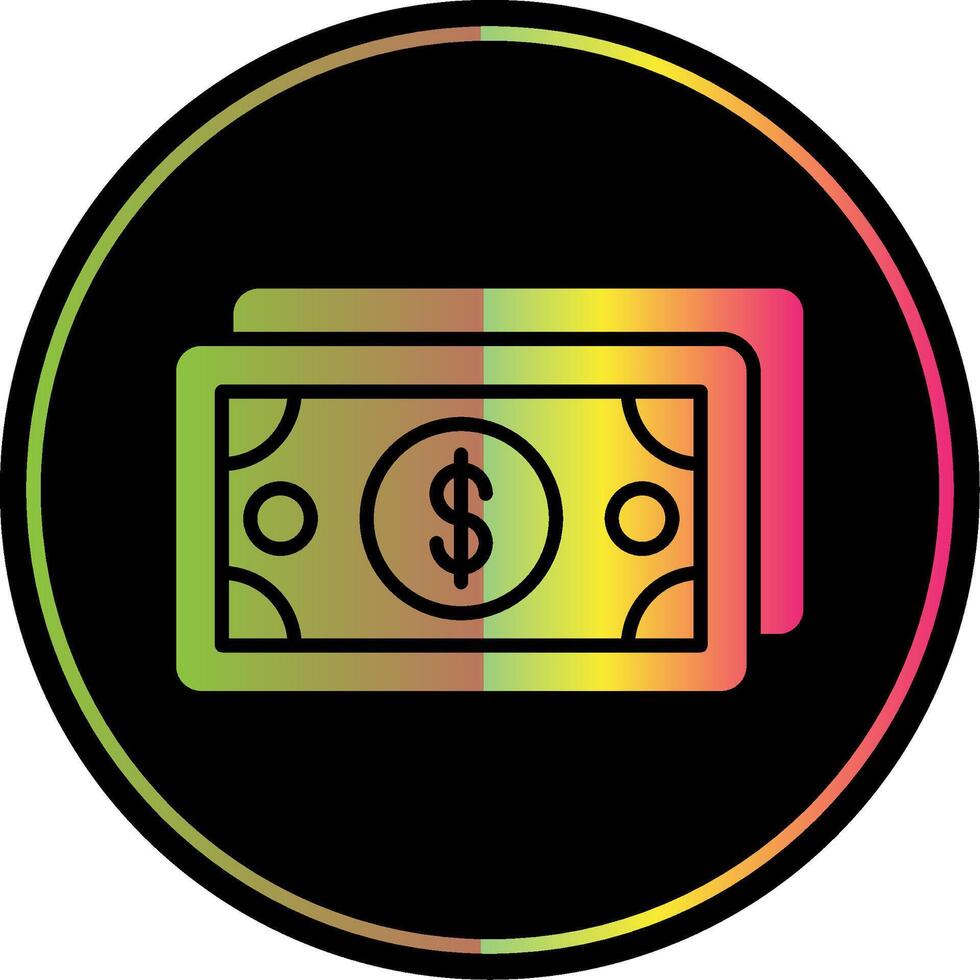 Money Glyph Due Color Icon Design vector