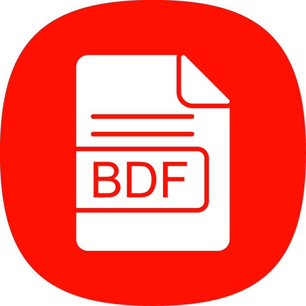 BDF File Format Glyph Curve Icon Design vector